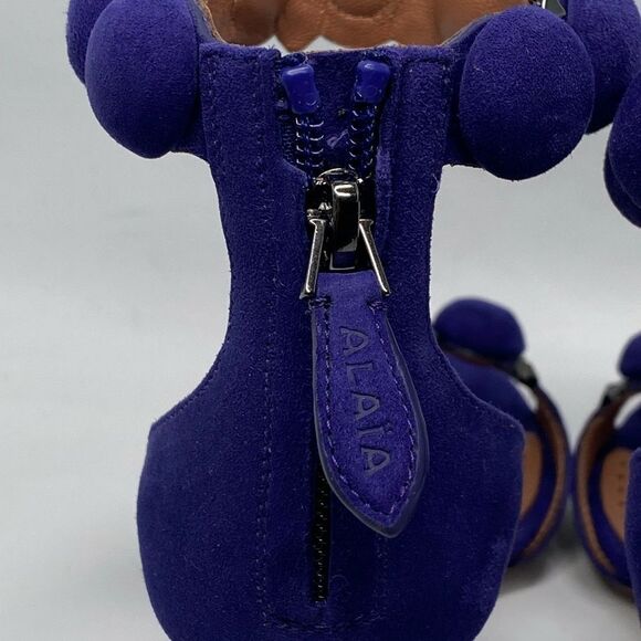 Alaia Bombe 90 Ankle-Strap Studded Suede Leather Sandals size 36.5 - Picture 12 of 16